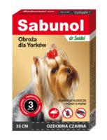 Sabunol Ozdobna obroża przeciw pchłom i kleszczom dla yorków 35 cm czarna