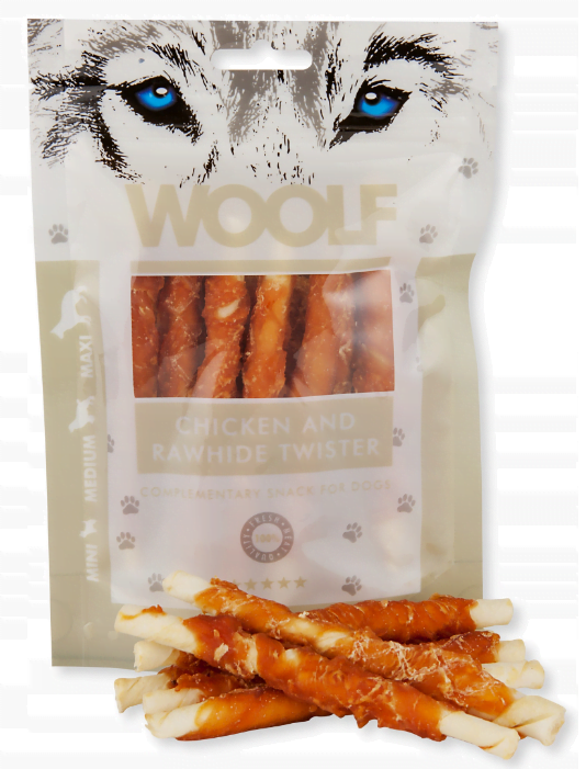 WOOLF Chicken and Rawhide Twister 100g