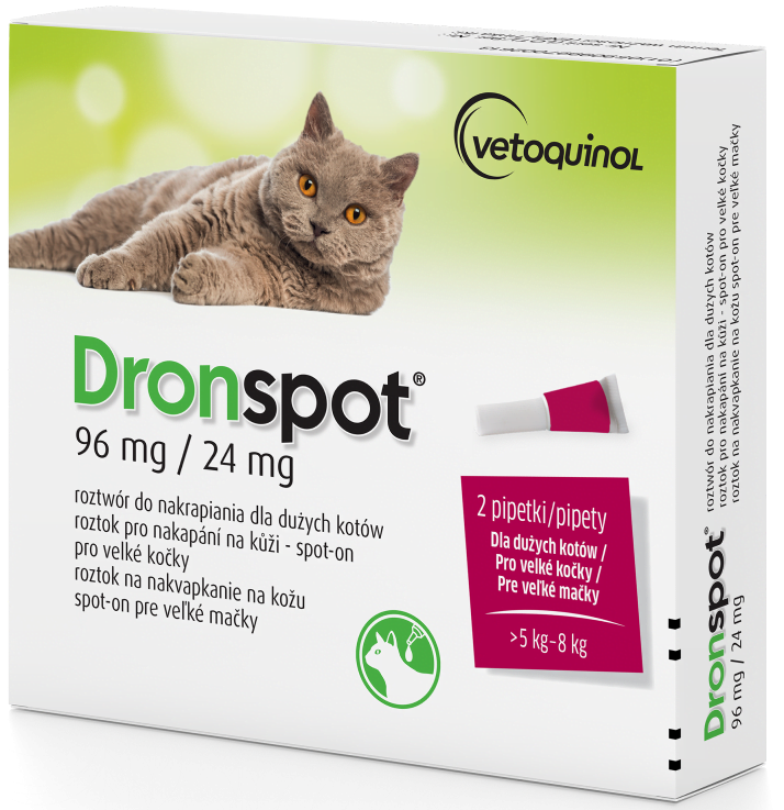 VETOQUINOL Dronspot krople dla kotów od 5kg do 8kg