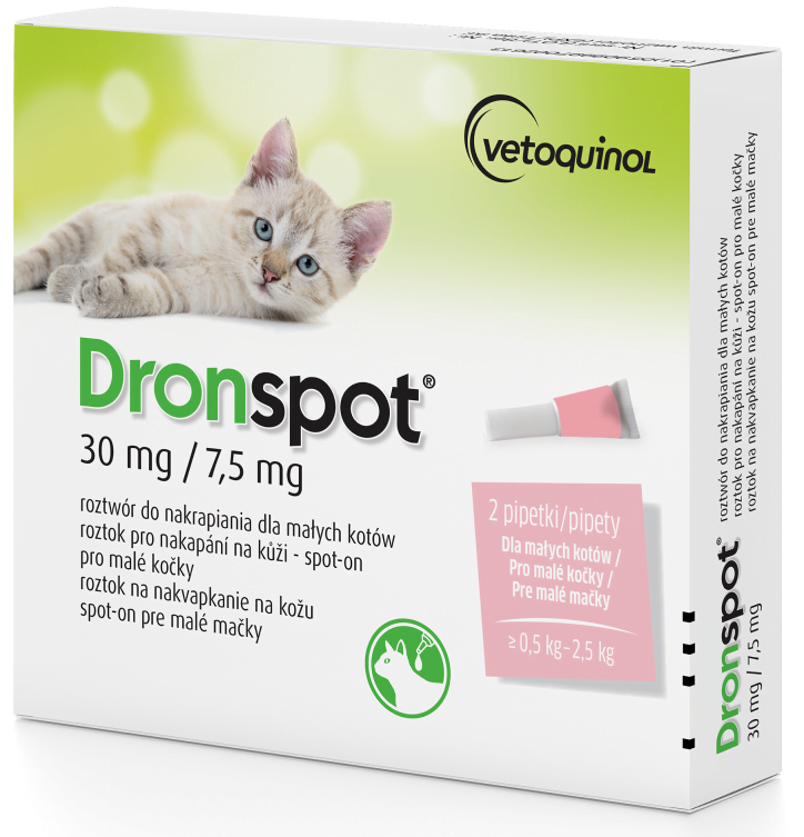 VETOQUINOL Dronspot krople dla kotów od 0,5kg do 2,5kg