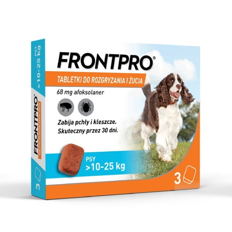 FRONTPRO M tabletki do żucia na pchły i kleszcze pies 4-10kg