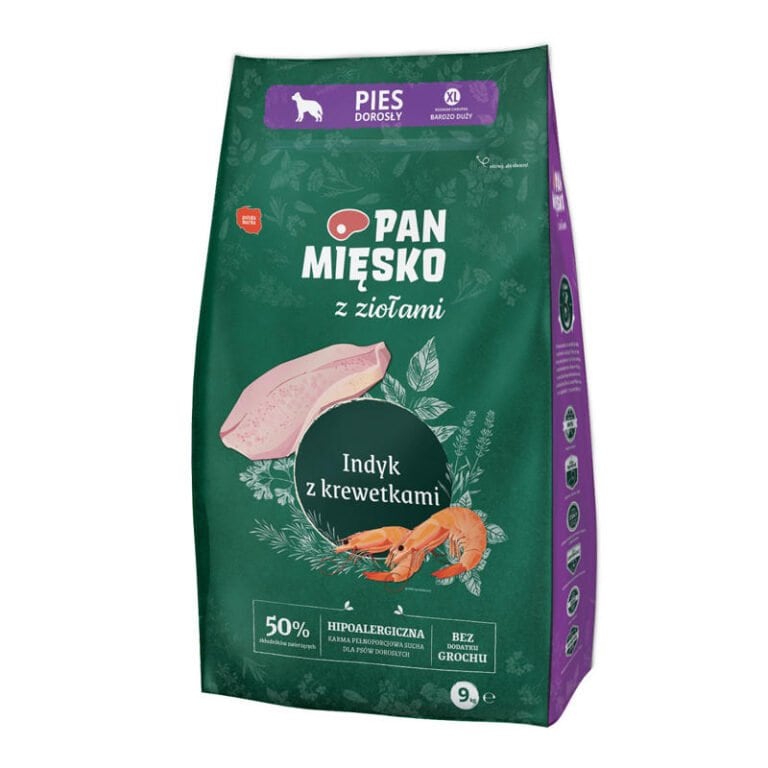 PAN MIĘSKO z Ziołami Indyk z krewetkami XL 9kg