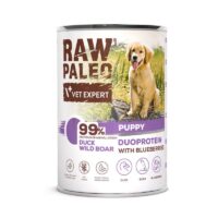 RAW PALEO Duck&Boar Puppy 400g mokra karma dla szczeniąt duoproteina kaczka z dzikiem
